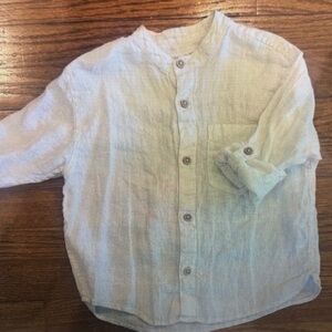 Kids White Button Down Shirt